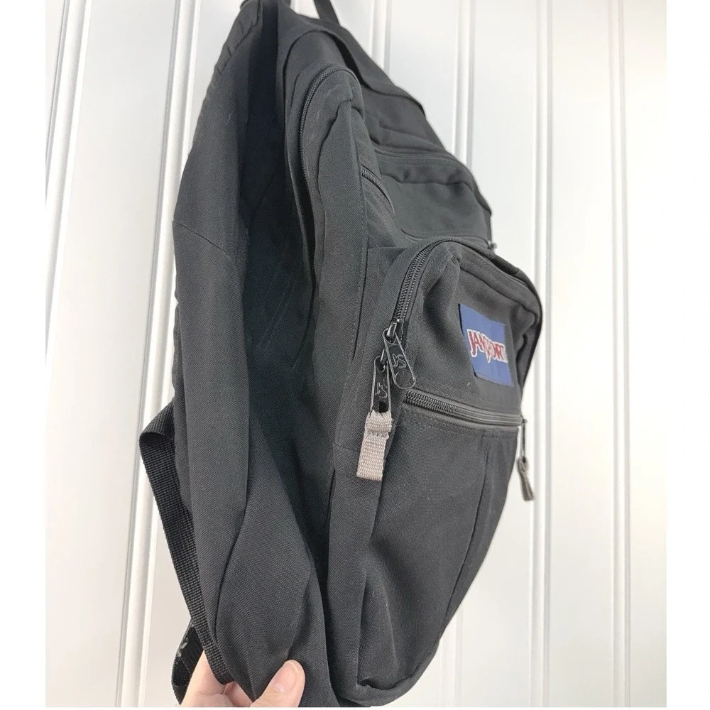 VTG Jansport Backpack Big Student XL School Sleeve Book Bag Black